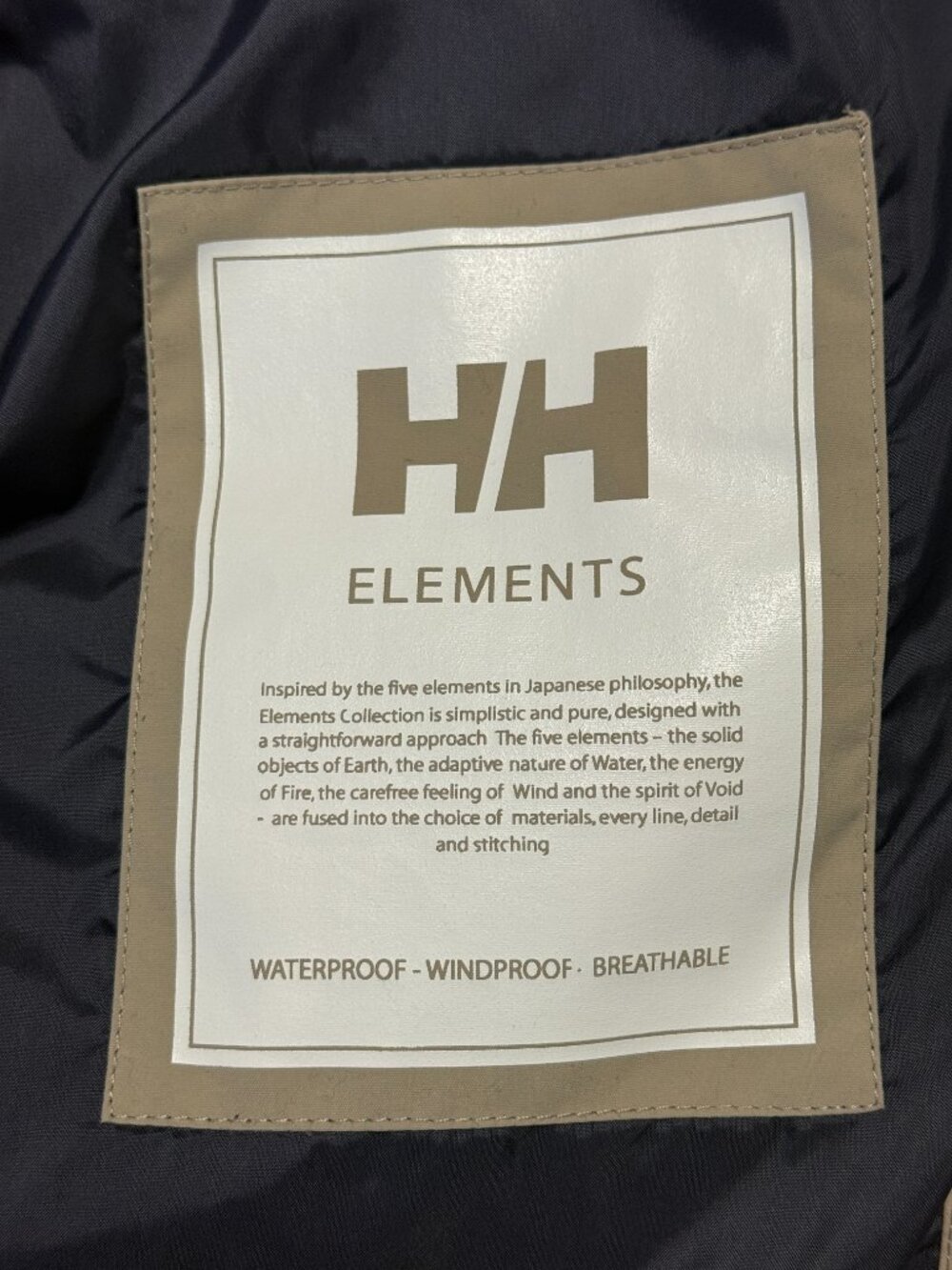 Helly Hansen Elements Women’s Medium Hooded Waterproof Rain Jacket Beige Helly T - Picture 5 of 13